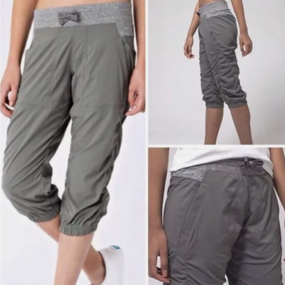 Ivivva x Lululemon Girls Size 6 Live To Move Crop Capri Pants Unlined Gray